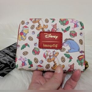 Loungefly Disney Winnie The Pooh Milk & Cookies Holiday Mini Zipper Wallet New!